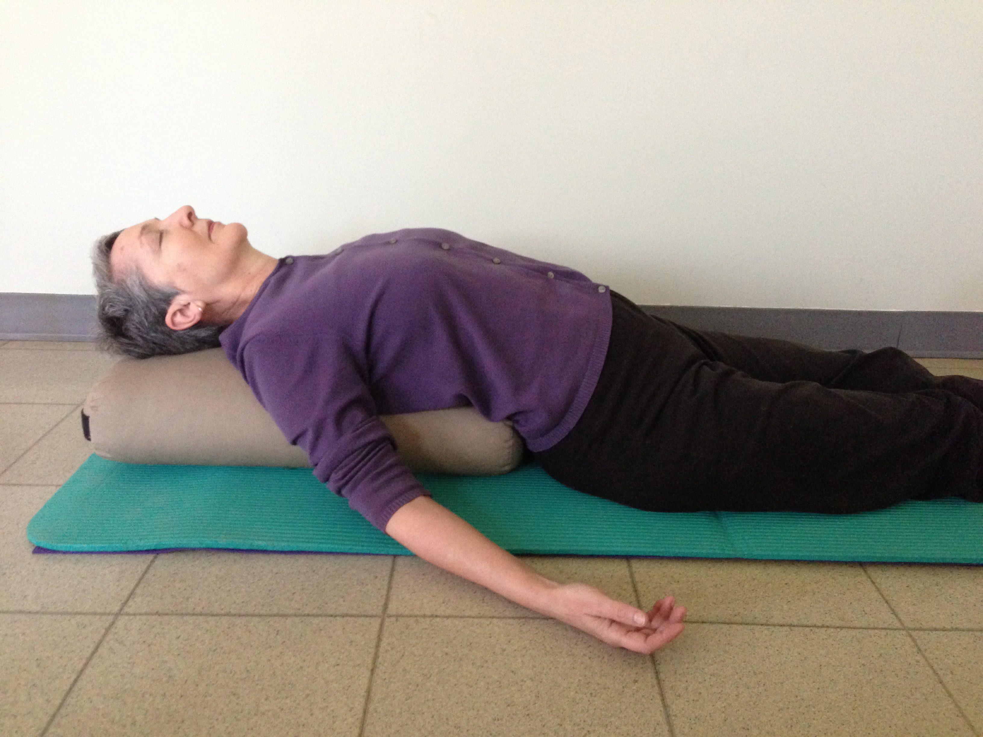 20-Minute Restorative Yoga for Stress Relief With a Bolster — Caren Baginski